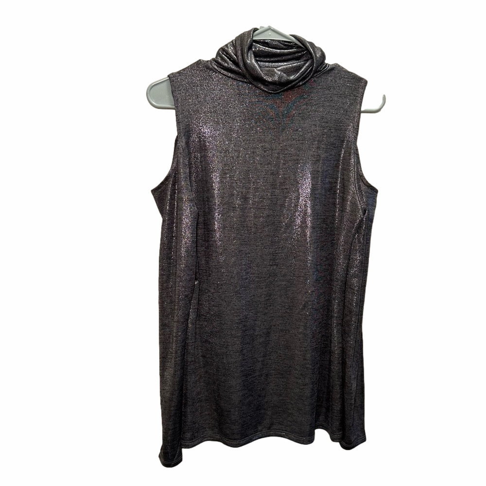 Worthington Silver Cold Shoulder Blouse Size Medium
